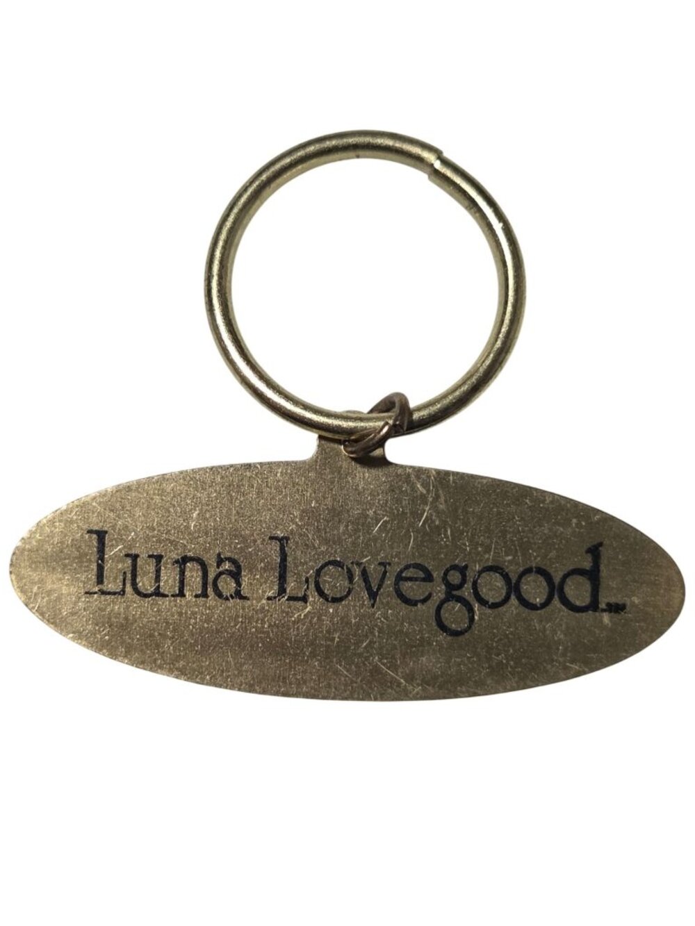 Harry Potter Luna Lovegood Engraved Brass Keychain Warner Bros Collectible
